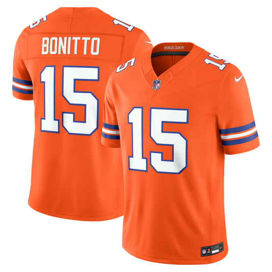 Nik Bonitto Denver Broncos Nike Orange Alternate Mile High Collection 1977 Throwback Vapor F.U.S.E. Stitched Limited Jersey