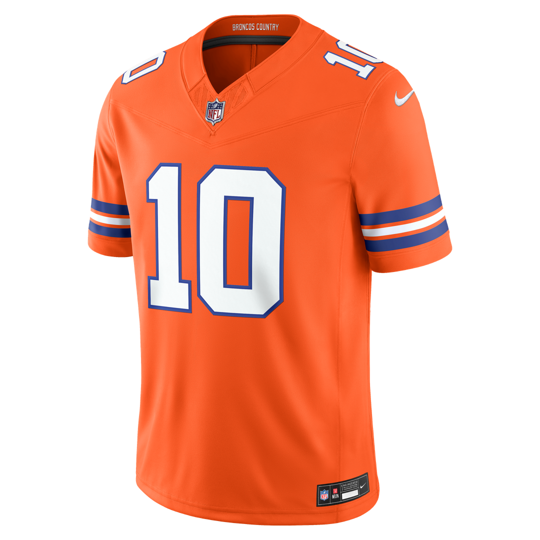 Bo Nix Denver Broncos Nike White Vapor F.U.S.E. Stitched Limited Jersey