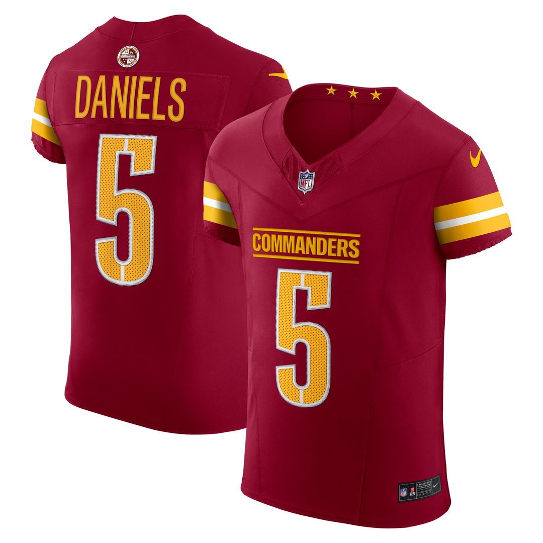 Jayden Daniels Washington Commanders Nike Black Alternate Vapor F.U.S.E. Elite Jersey