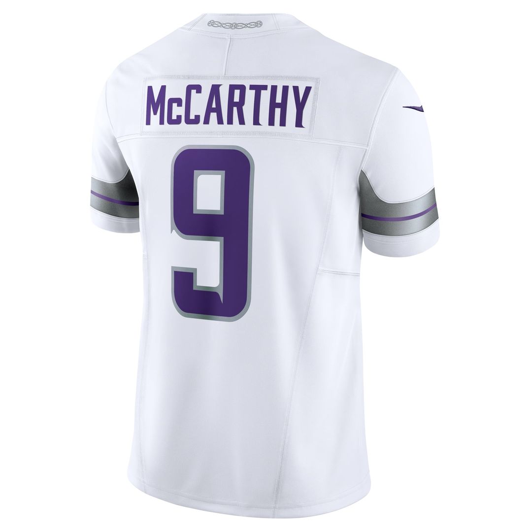 J.J. McCarthy Minnesota Vikings Nike White Vapor F.U.S.E. Limited Jersey