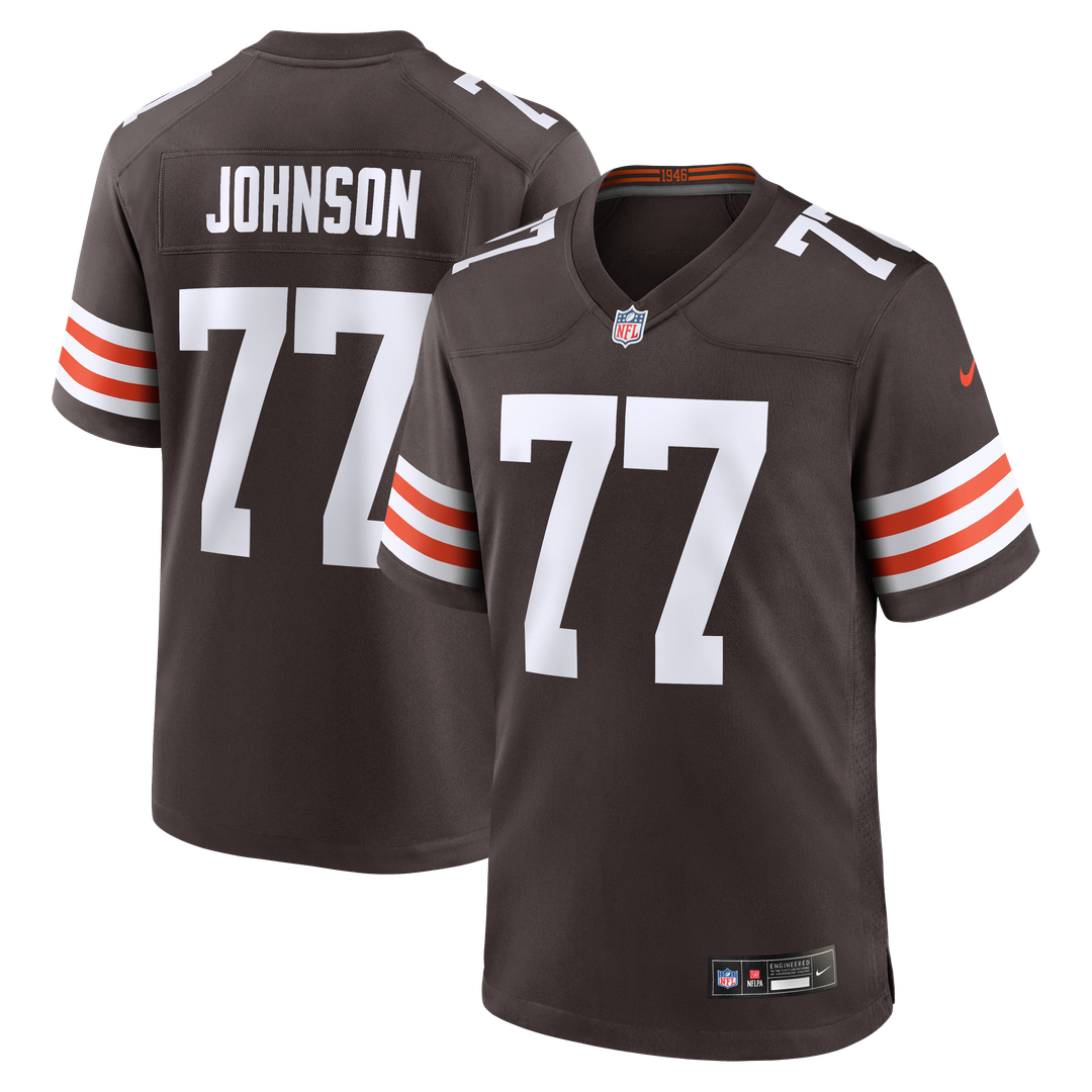 Zion Johnson Cleveland Browns Nike Brown Team Game Jersey