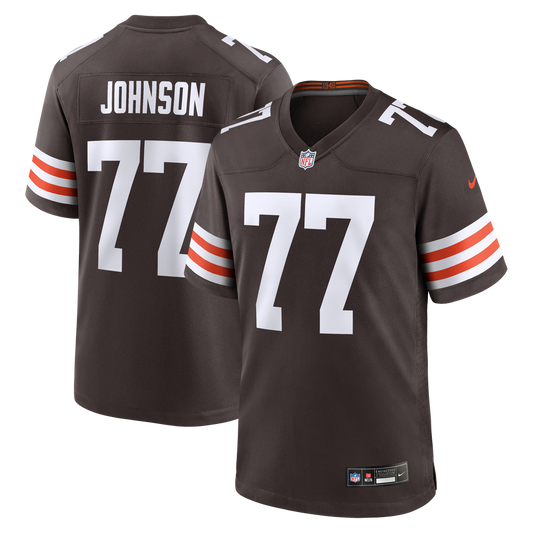 Zion Johnson Cleveland Browns Nike Brown Team Game Jersey