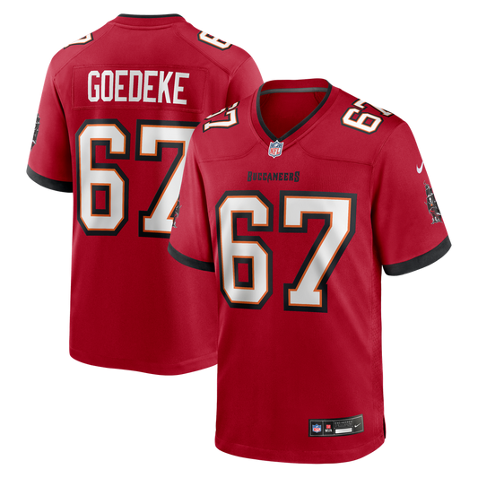 Luke Goedeke Tampa Bay Buccaneers Nike Red Game Player Jersey