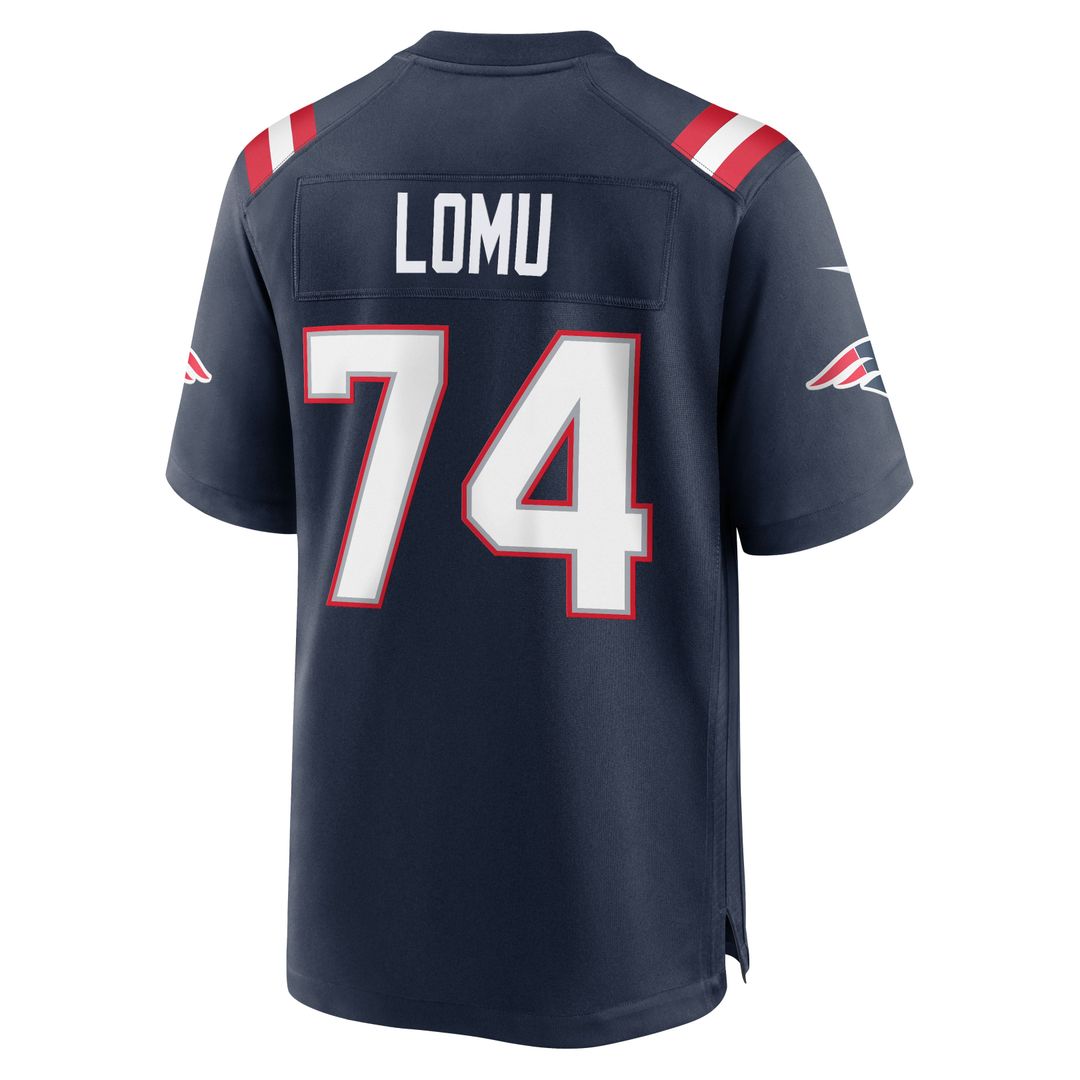 Caleb Lomu New England Patriots Nike Navy Team Game Jersey