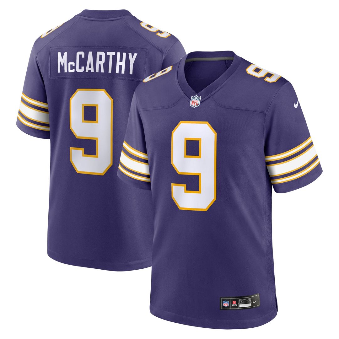 J.J. McCarthy Minnesota Vikings Nike Purple 2nd Alternate Player Game Jersey