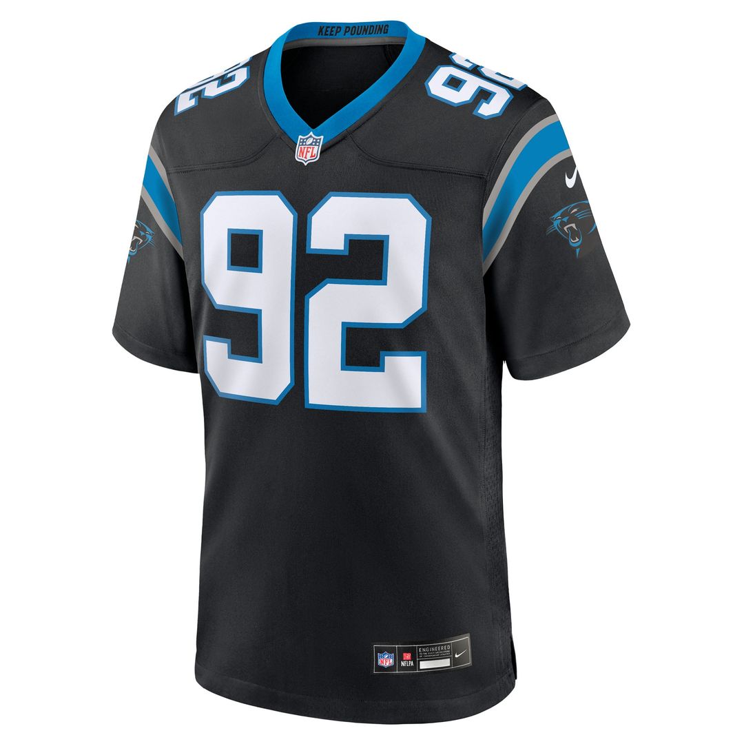 Cam Jackson Carolina Panthers Nike Black Team Game Jersey