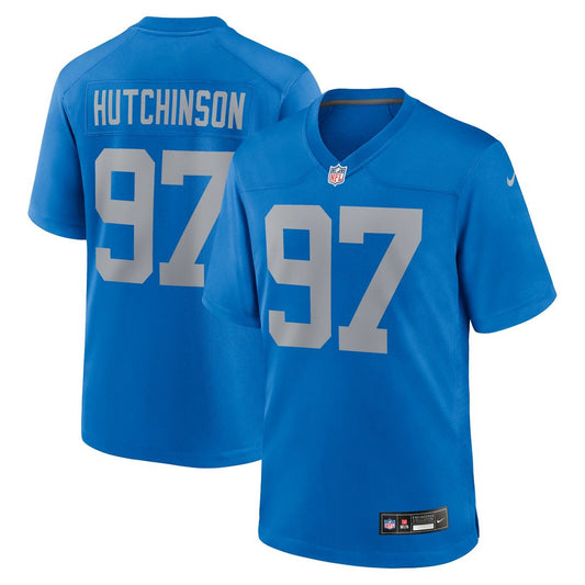 Aidan Hutchinson Detroit Lions Nike Blue Alternate Game Jersey
