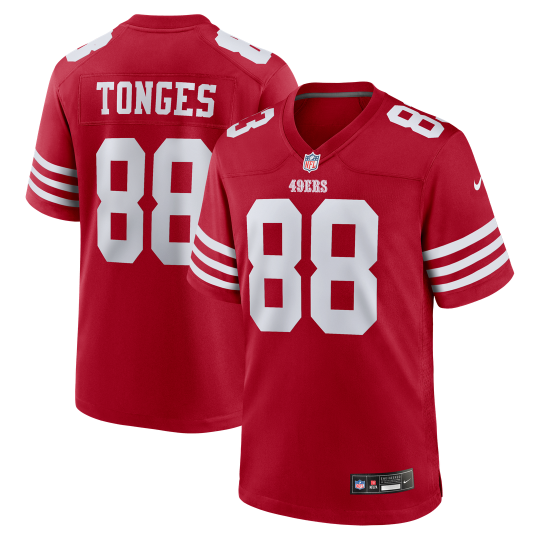 Jake Tonges San Francisco 49ers Nike Scarlet Team Game Jersey