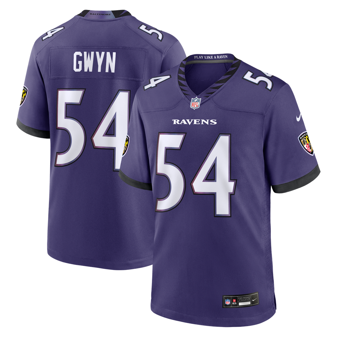 Jovaughn Gwyn Baltimore Ravens Nike Purple Team Game Jersey