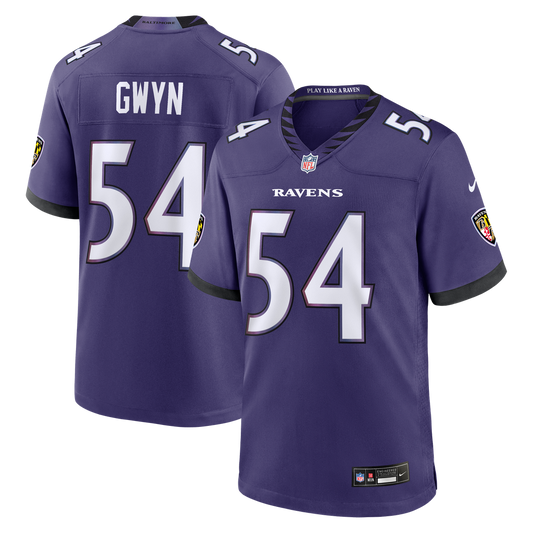 Jovaughn Gwyn Baltimore Ravens Nike Purple Team Game Jersey