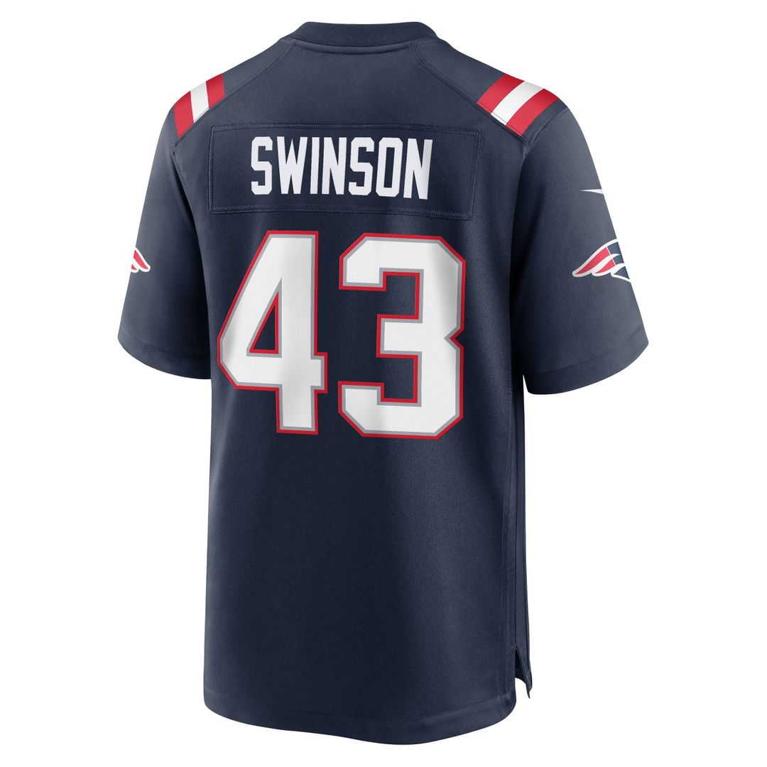 Bradyn Swinson New England Patriots Nike Navy Team Game Jersey