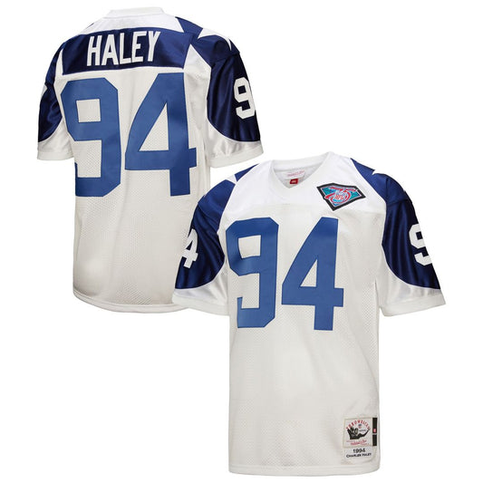 Charles Haley Dallas Cowboys 1994 Mitchell & Ness White Authentic Throwback Retired Player Jersey