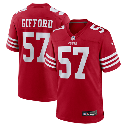 Luke Gifford San Francisco 49ers Nike Scarlet Team Game Jersey