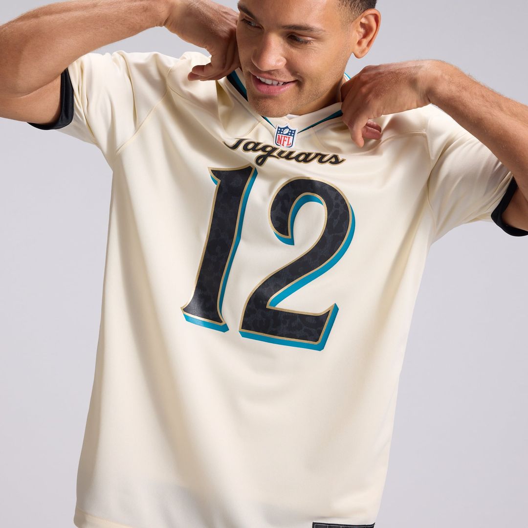 Travis Hunter Jacksonville Jaguars Nike Natural 2026 Rivalries Collection Game Jersey