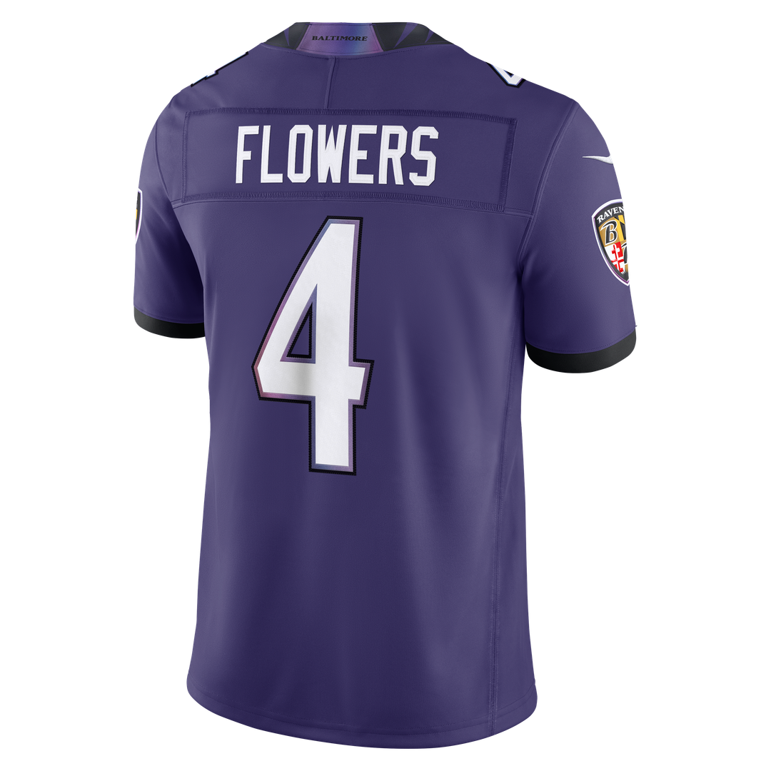 Zay Flowers Baltimore Ravens Nike Purple Team Vapor F.U.S.E. Stitched Limited Jersey
