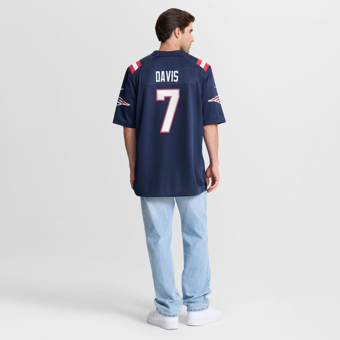 Carlton Davis New England Patriots Nike Navy Team Game Jersey