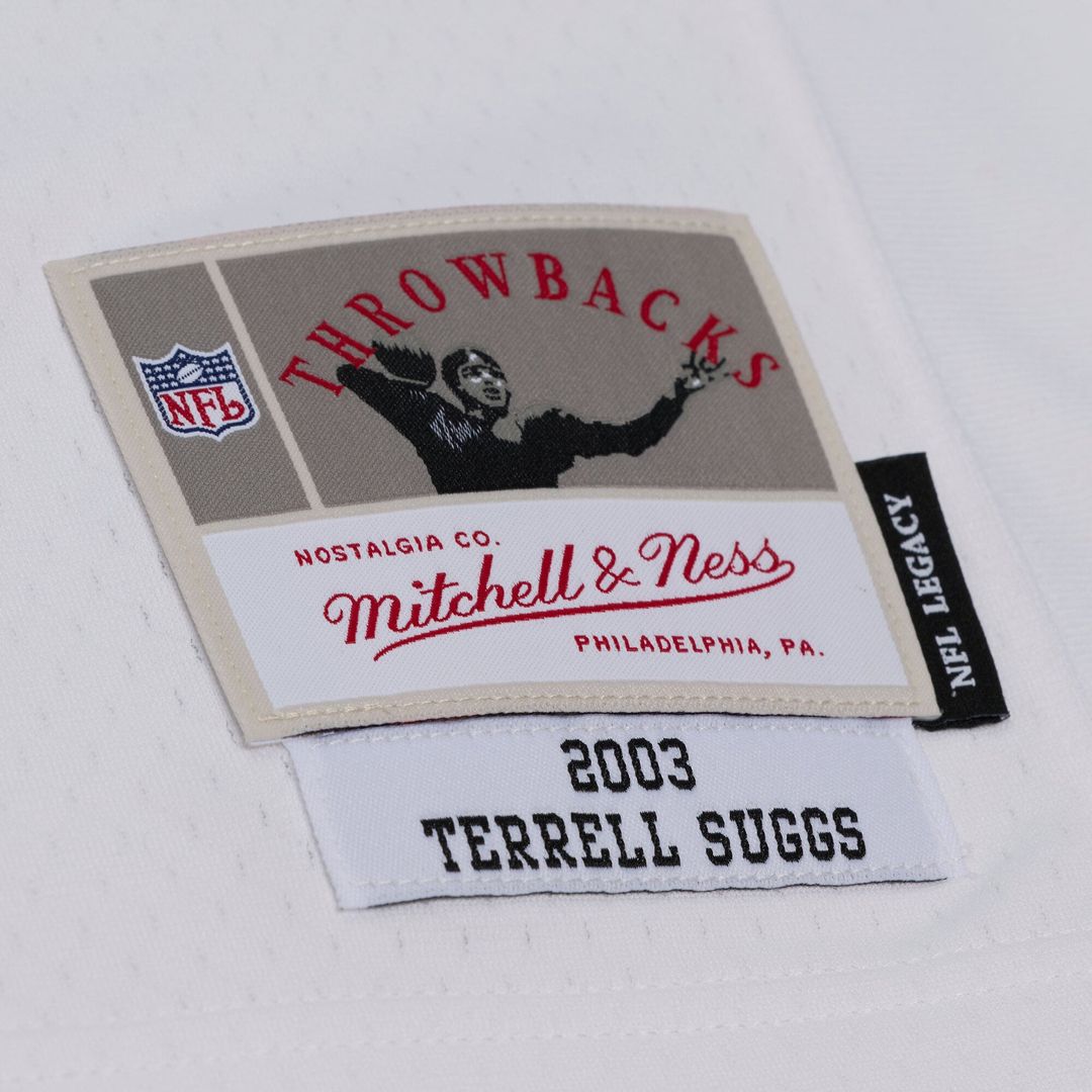 Terrell Suggs Baltimore Ravens Mitchell & Ness White 2003 Legacy Replica Player Jersey