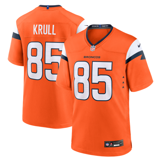 Lucas Krull Denver Broncos Nike Orange Team Game Jersey