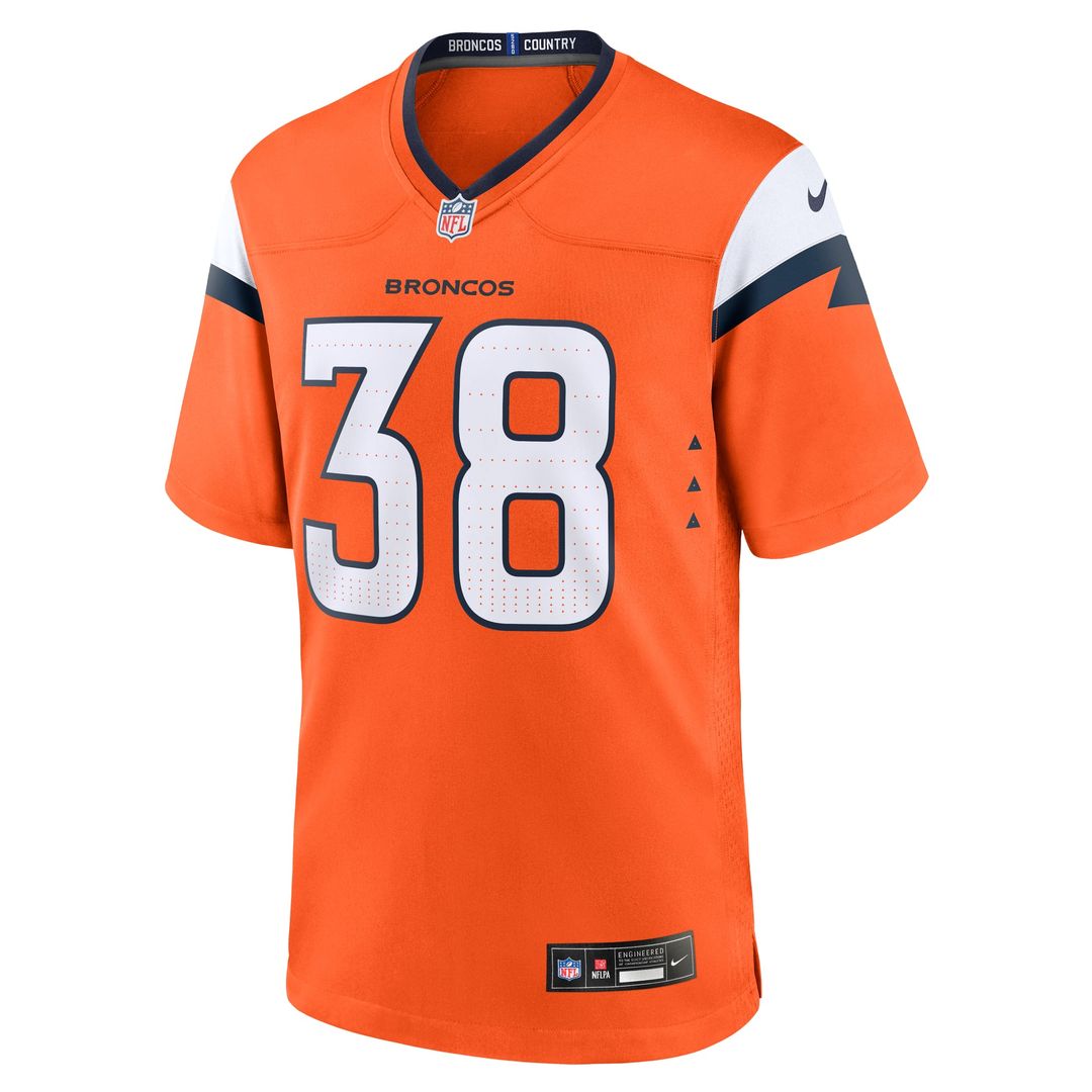 Jaleel McLaughlin Denver Broncos Nike Orange Team Game Jersey