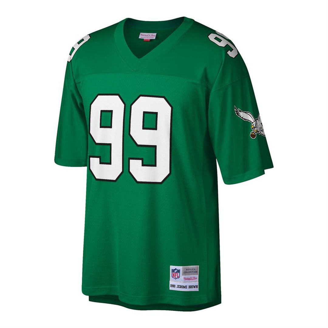 Jerome Brown Philadelphia Eagles Mitchell & Ness Kelly Green Big & Tall 1990 Retired Player Replica Jersey