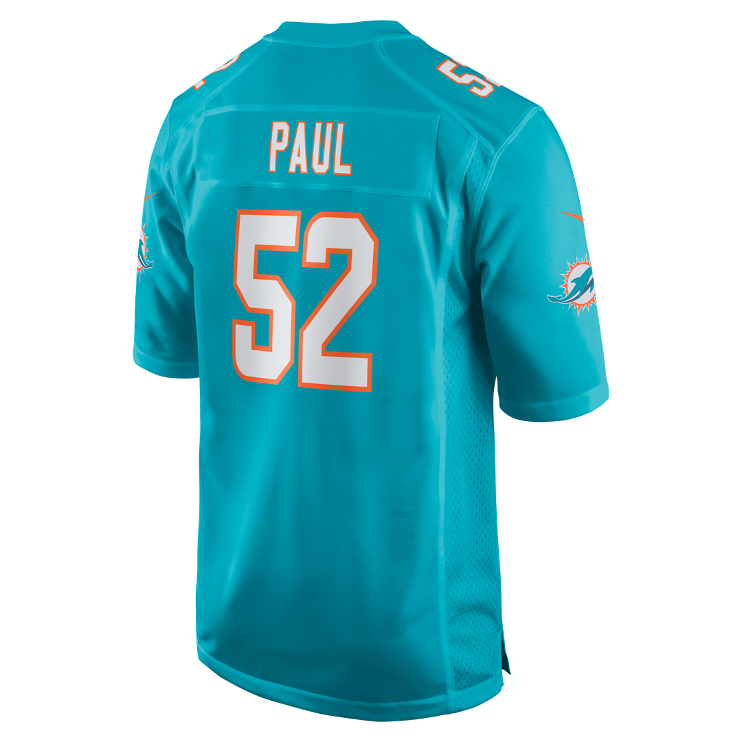 Patrick Paul Miami Dolphins Nike Aqua Game Jersey