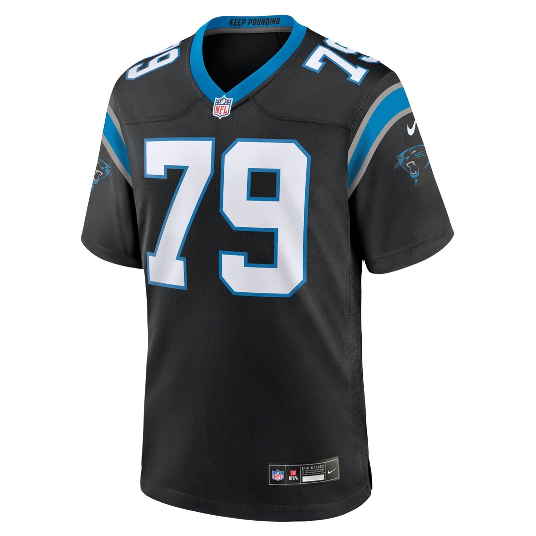 Ikem Ekwonu Carolina Panthers Nike Black Game Jersey