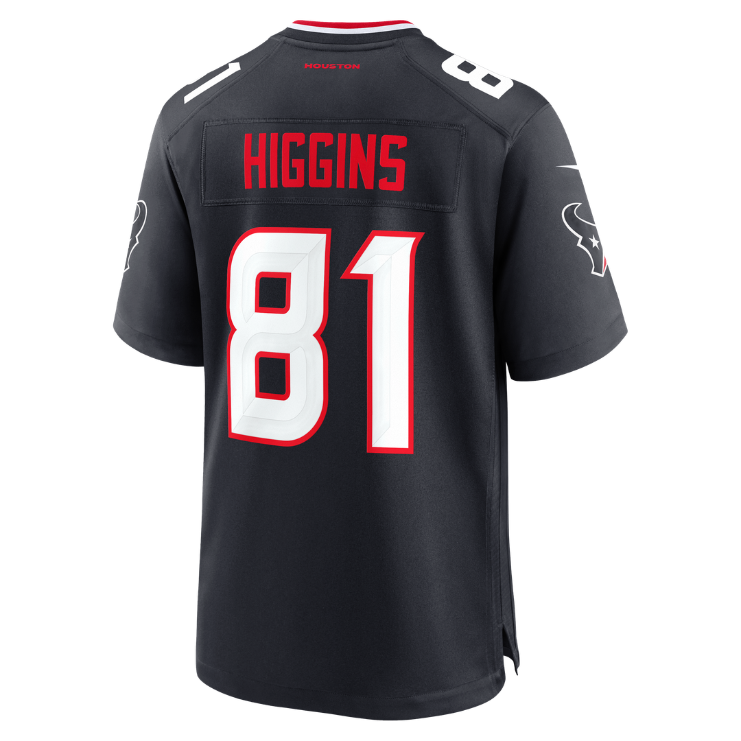 Jayden Higgins Houston Texans Nike Navy Game Jersey