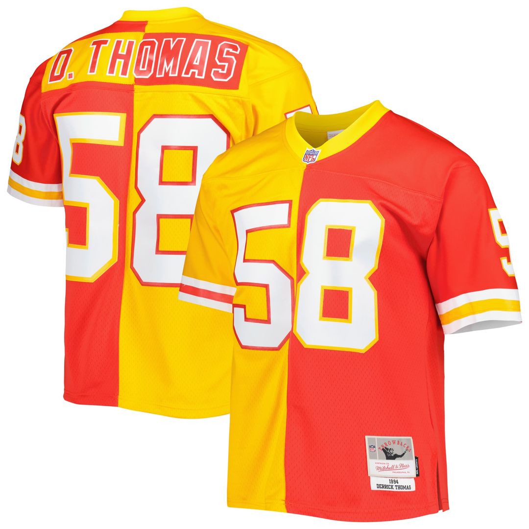 Derrick Thomas Kansas City Chiefs Mitchell & Ness Red/Gold 1994 Split Legacy Replica Jersey