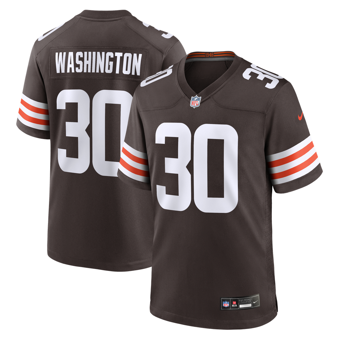 Zion Washington Cleveland Browns Nike Brown Team Game Jersey