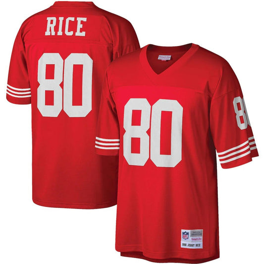 Jerry Rice San Francisco 49ers Mitchell & Ness Scarlet Big & Tall 1990 Retired Player Replica Jersey