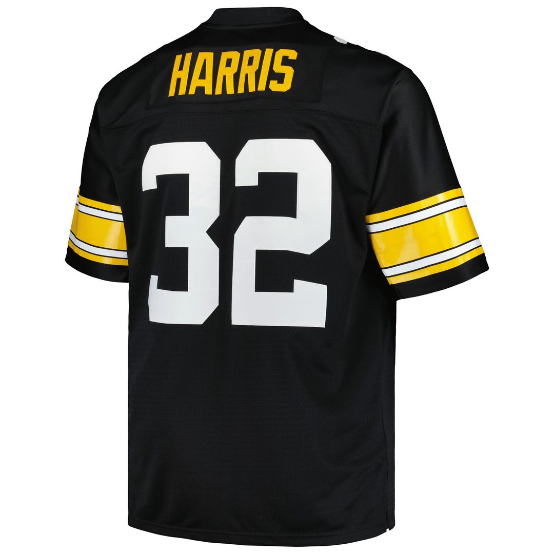 Franco Harris Pittsburgh Steelers Mitchell & Ness Black Big & Tall 1976 Legacy Retired Player Jersey