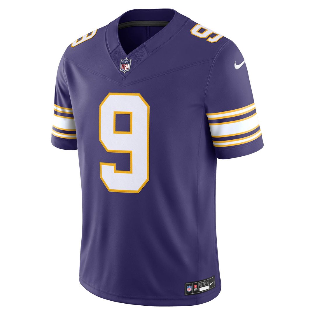 J.J. McCarthy Minnesota Vikings Nike Purple Alternate Classic Vapor F.U.S.E. Stitched Limited Jersey