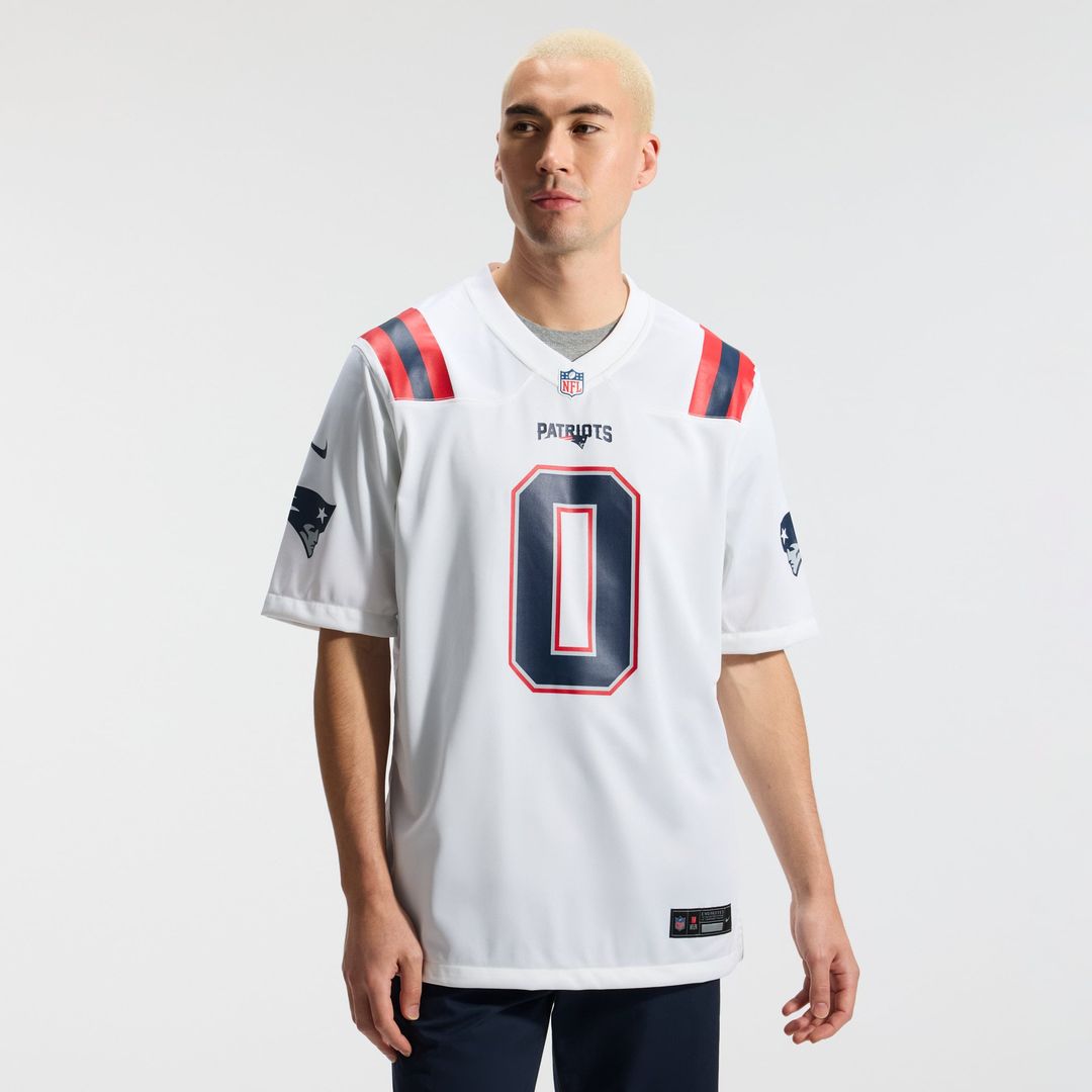 Christian Gonzalez New England Patriots Nike Navy Team Game Jersey