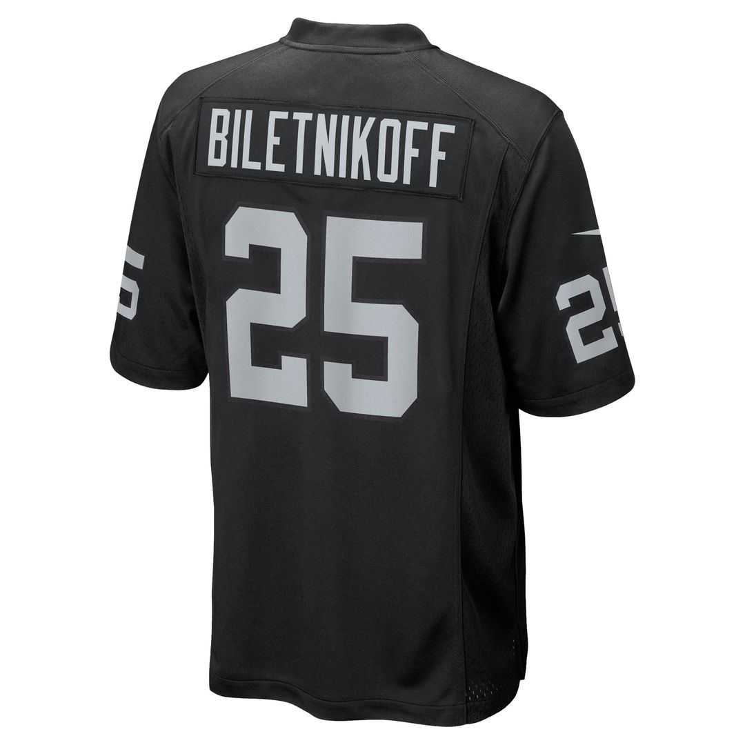 Fred Biletnikoff Las Vegas Raiders Nike Black Game Retired Player Jersey