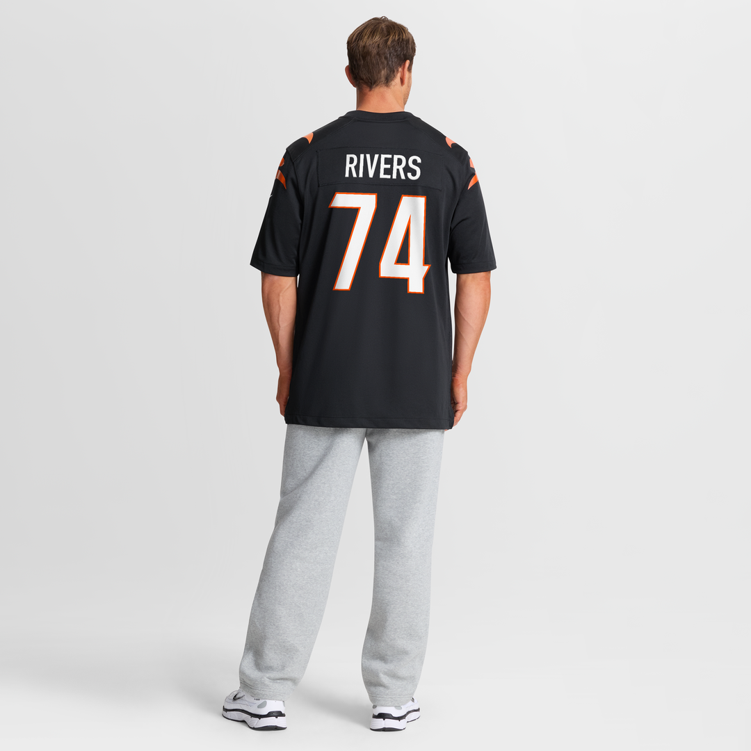 Jalen Rivers Cincinnati Bengals Nike Black Team Game Jersey