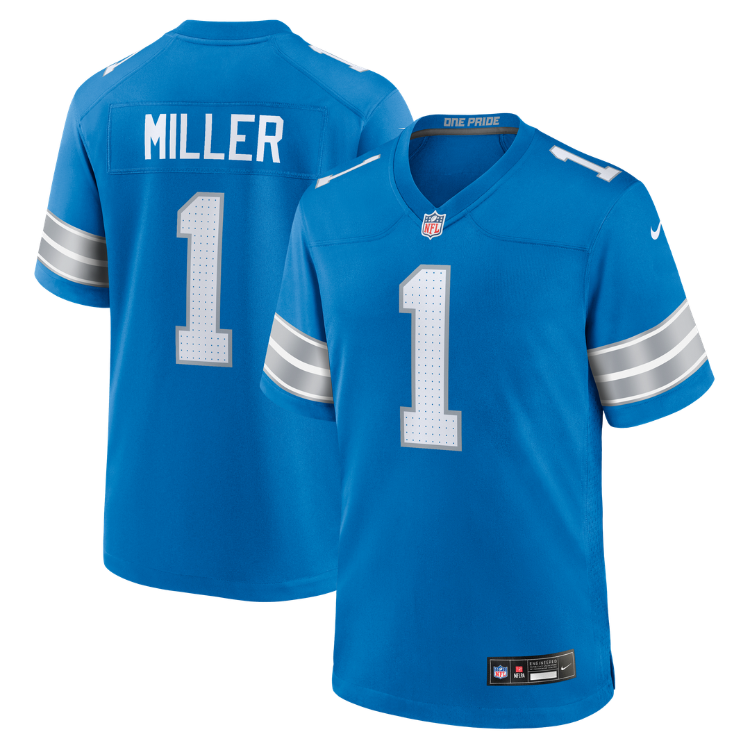 Blake Miller Detroit Lions Nike Blue Team Game Jersey