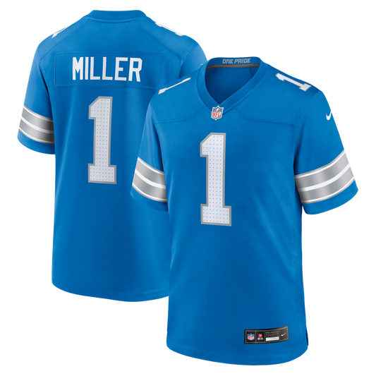 Blake Miller Detroit Lions Nike Blue Team Game Jersey