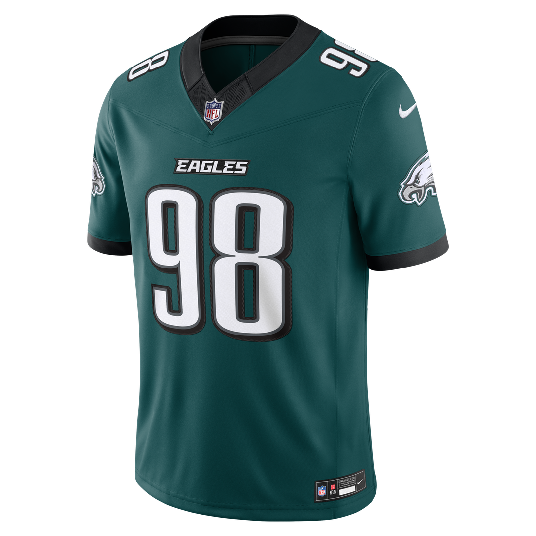 Jalen Carter Philadelphia Eagles Nike Midnight Green Team Vapor F.U.S.E. Stitched Limited Jersey