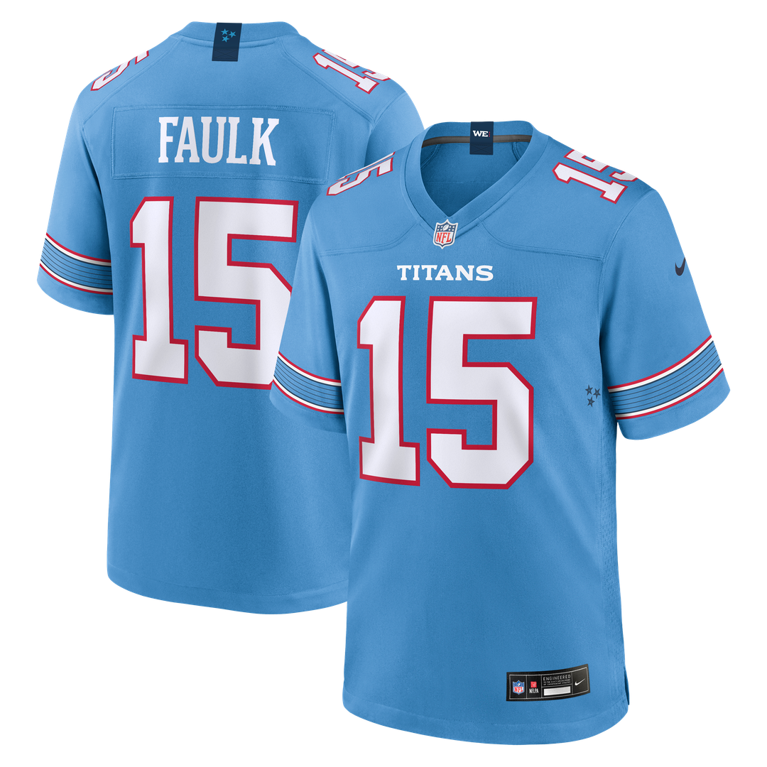 Keldric Faulk Tennessee Titans Nike Light Blue Team Game Jersey