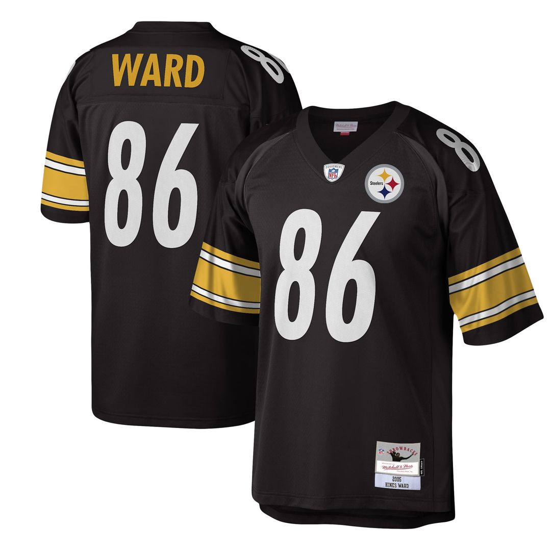 Hines Ward Pittsburgh Steelers Mitchell & Ness Black Legacy Replica Jersey
