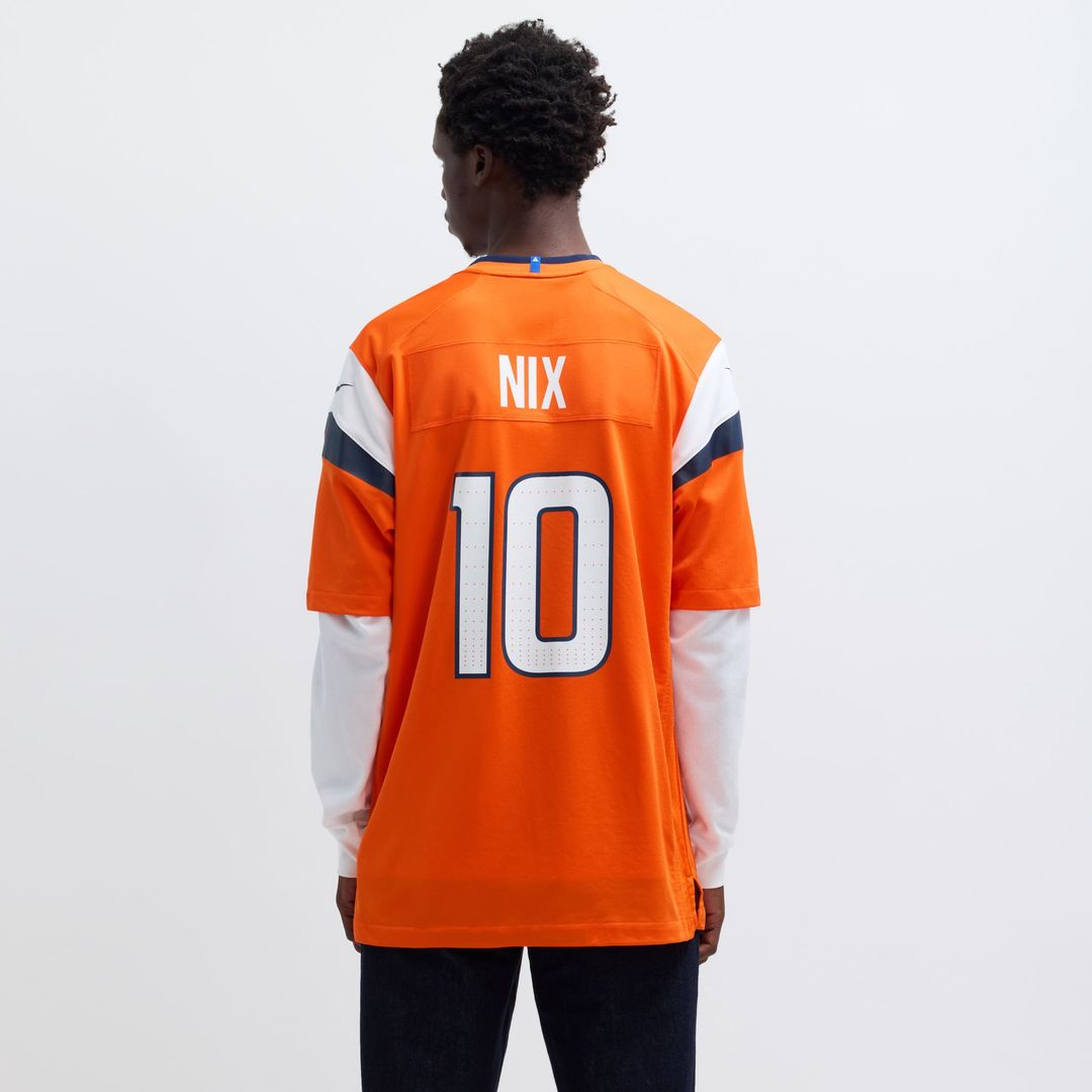 Bo Nix Denver Broncos Nike Orange Player Game Jersey