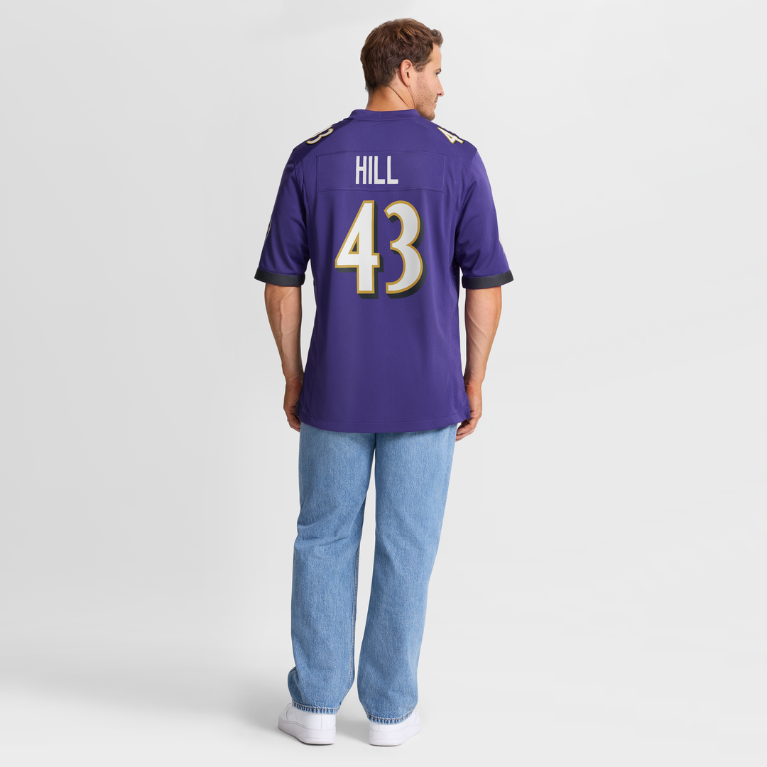 Justice Hill Baltimore Ravens Nike Purple Game Jersey