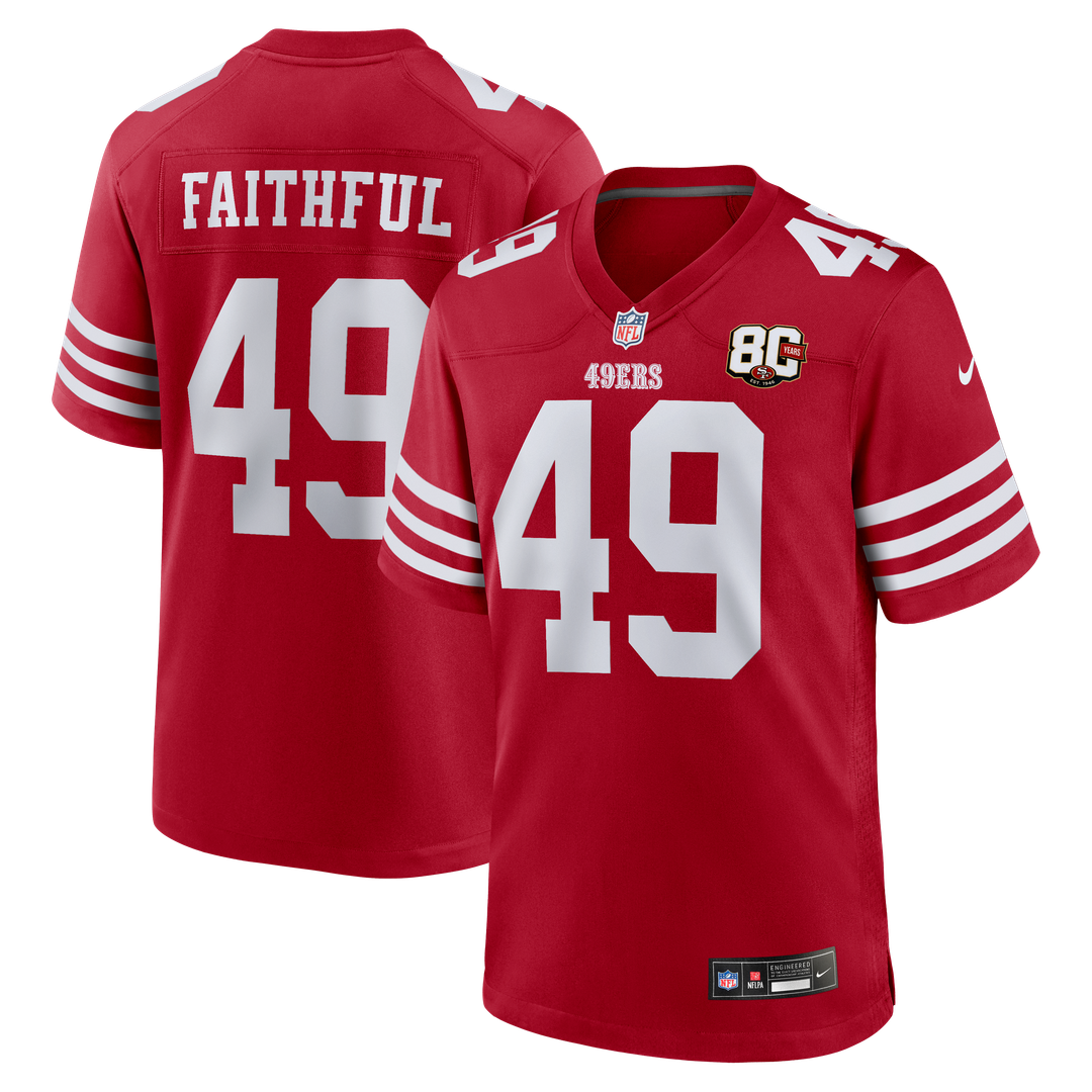The Faithful San Francisco 49ers Nike Scarlet 80th Anniversary Game Jersey