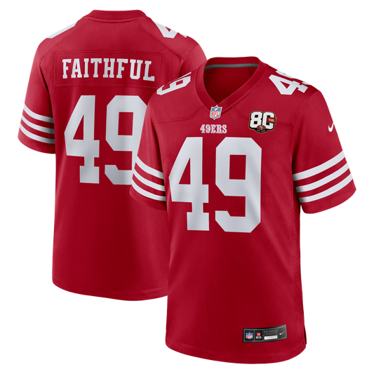 The Faithful San Francisco 49ers Nike Scarlet 80th Anniversary Game Jersey
