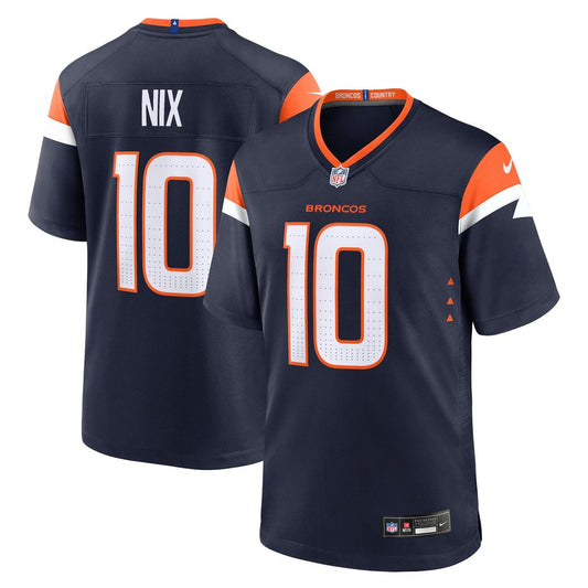 Bo Nix Denver Broncos Nike Navy Alternate Game Jersey