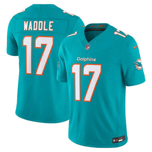 Jaylen Waddle Miami Dolphins Nike Aqua Team Vapor F.U.S.E. Stitched Limited Jersey