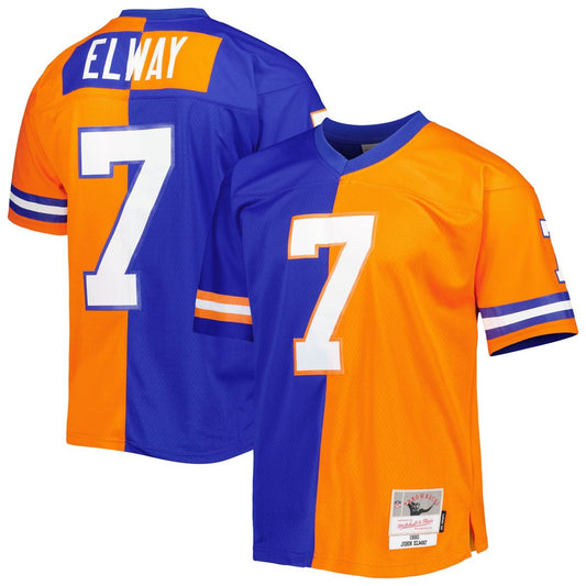 John Elway Denver Broncos Mitchell & Ness Royal/Orange 1990 Split Legacy Replica Jersey