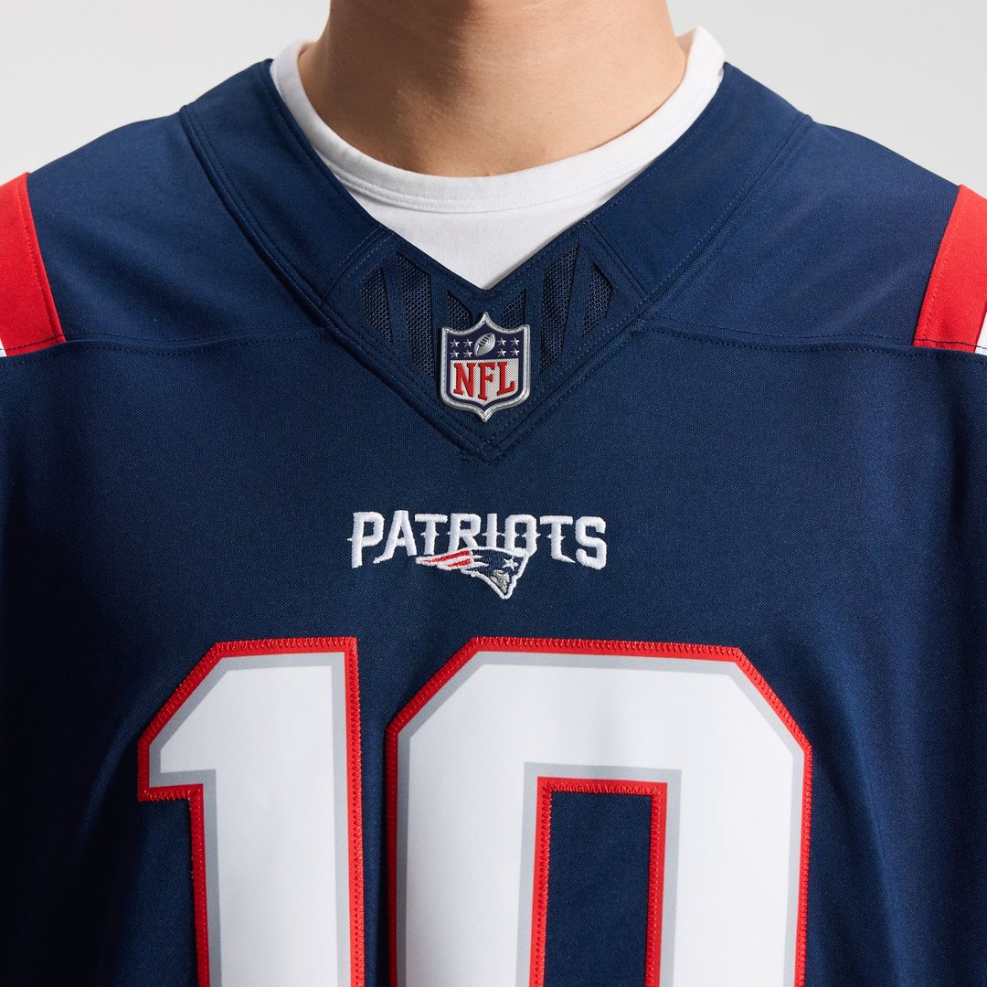 Drake Maye New England Patriots Nike Navy Team Vapor F.U.S.E. Stitched Limited Jersey