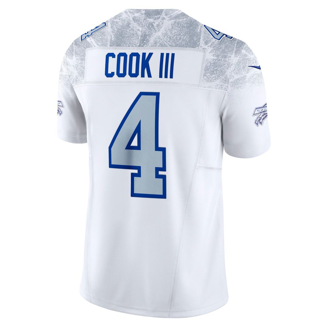James Cook III Buffalo Bills Nike White Rivalries Collection Stitched Limited Jersey