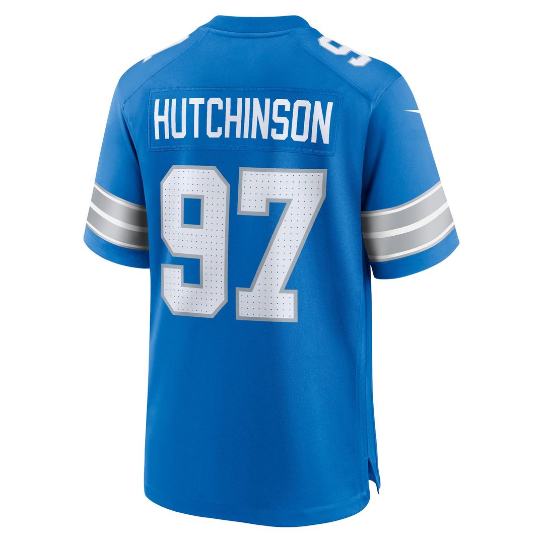 Aidan Hutchinson Detroit Lions Nike Blue Game Jersey